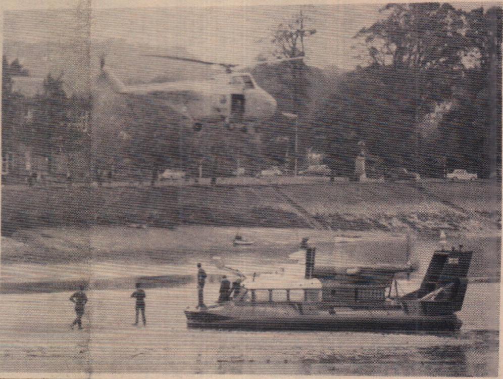 13 October 1967 Two kinds of hovercraft at Bideford