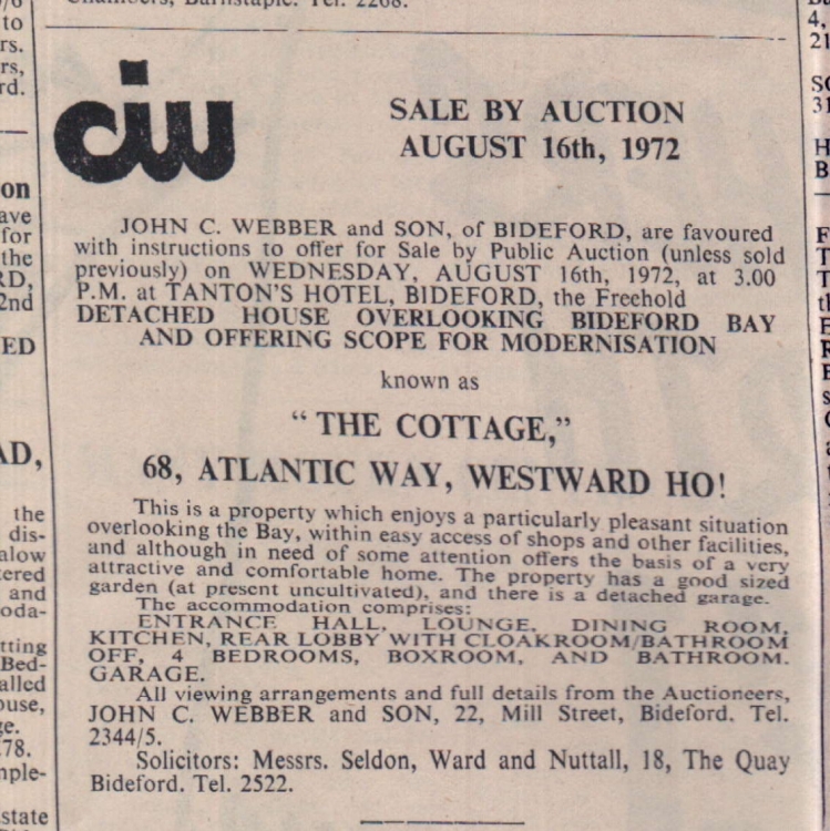 Aug 1972 Westward Ho The Cottage Atlantic Way