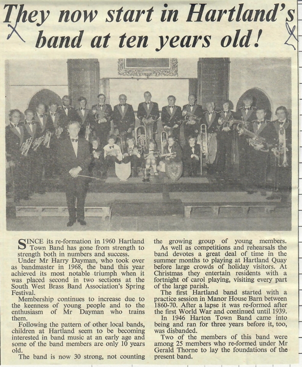 They now start in Hartlands band at 10 years old