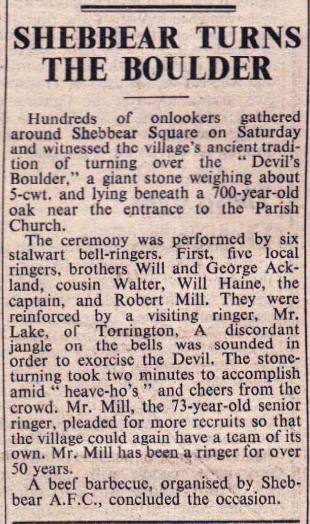 11.11.1960   Shebbear boulder